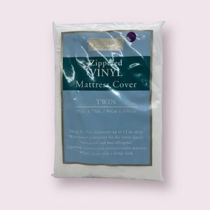 5 for $15 Twin Zipper Vinyl Mattress Cover Protector White Jubilee Deep Fit 12”
